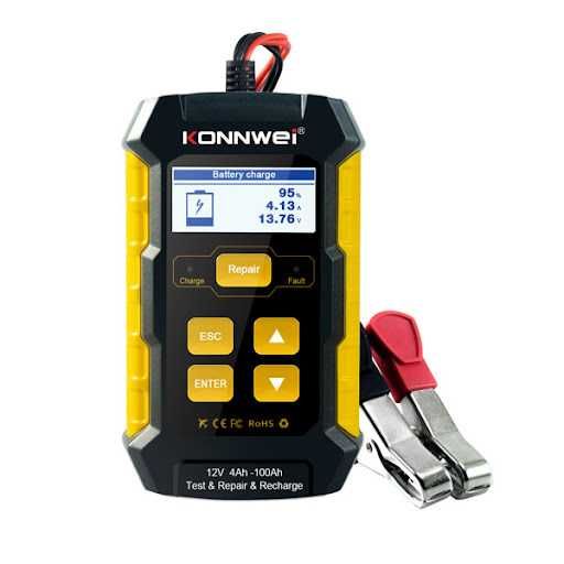 Зарядка тест пускове акумулятора Konnwei KW510 lancol micro500 bm580