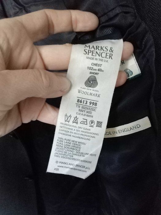jak NOWA wełniana M&S angielska marynarka męska woolmark