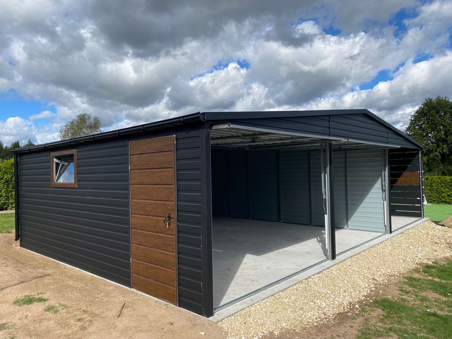 Producent. Garaż blaszany 9x6, wiata. KONSTRUKCJA OCYNKOWANA.