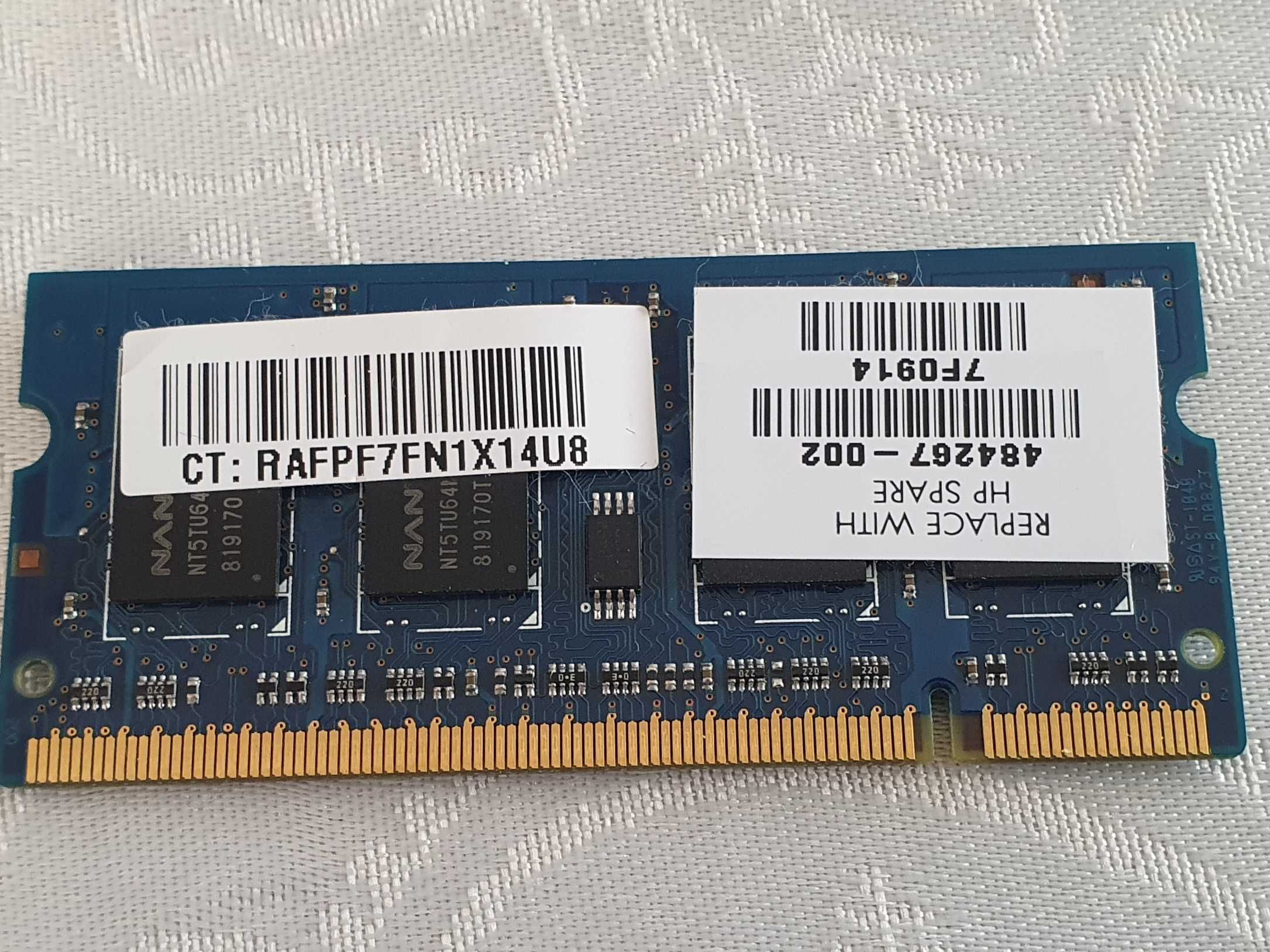 Pamięć do laptopa 1GBT64UH8D0FN-AD  1GB2Rx16.PC2-6400S-666-13-A2.800