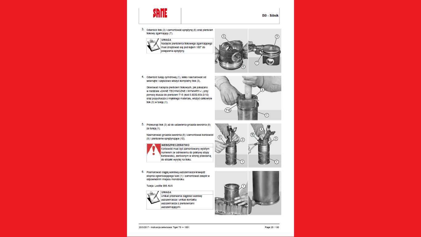 SAME TIGER 75 instrukcja napraw, obsługi, katalog części J.POL