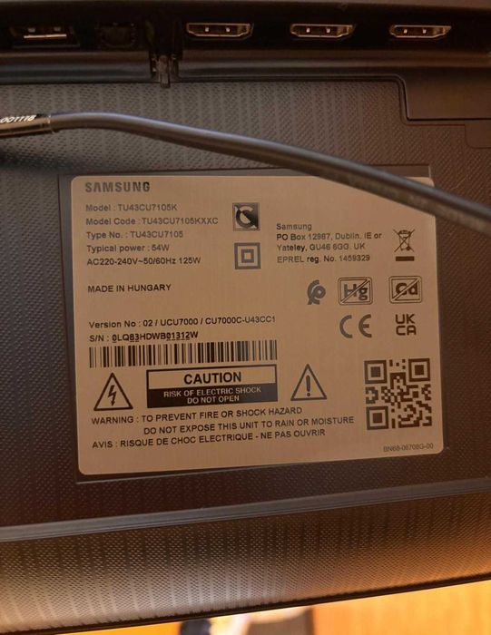 TV Samsung 43' Avariada