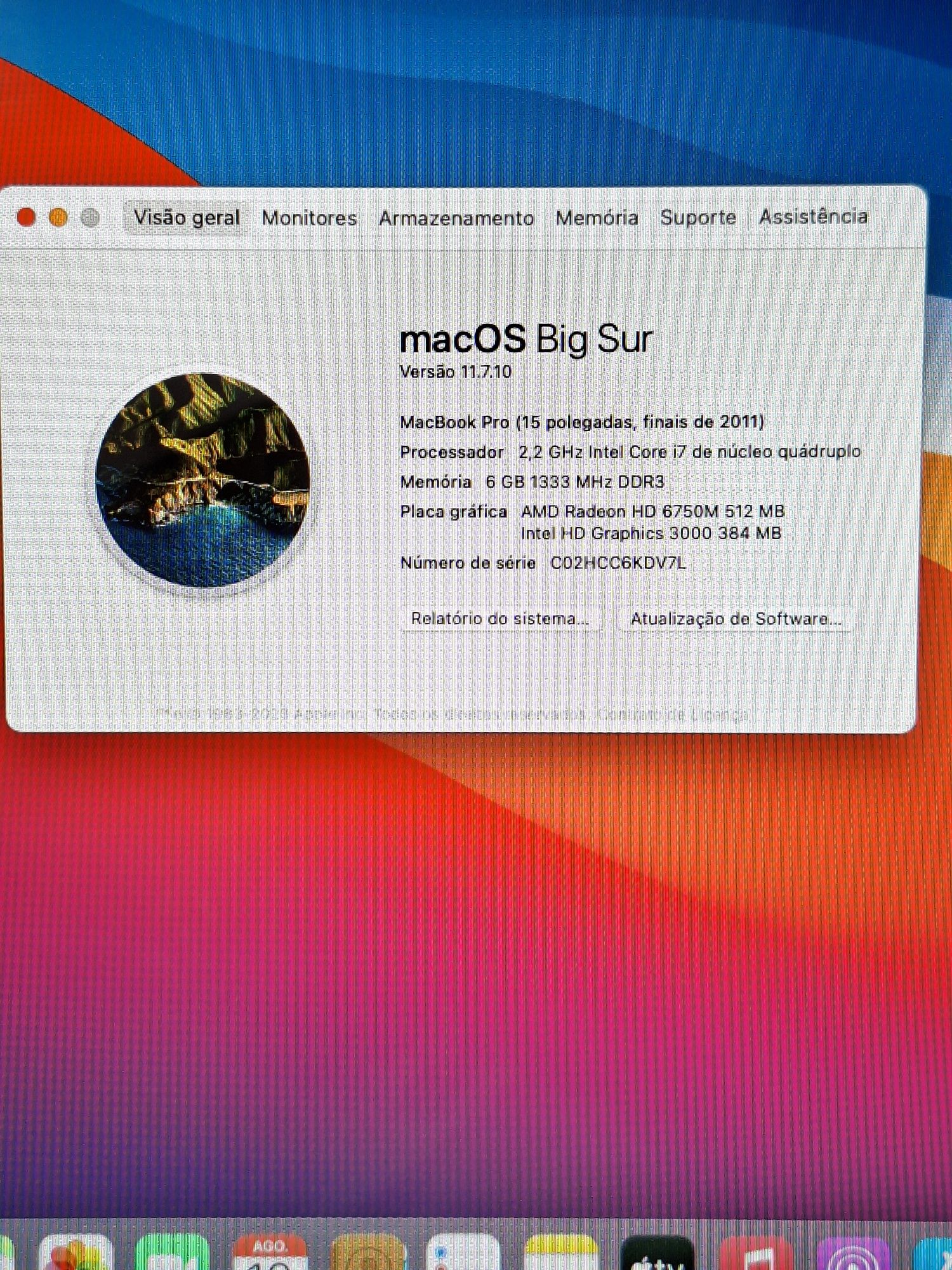 MacBook Pro Core i5 MacOS Big Sur | Disco  SSD | 6 Gig RAM , Impecável