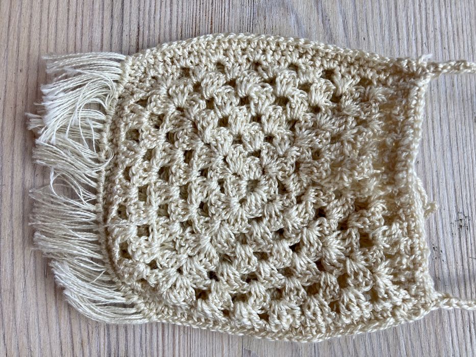 Koronkowa torebeczka mini boho kremowa beżowa