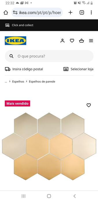 Vendo espelhos de colar na parede