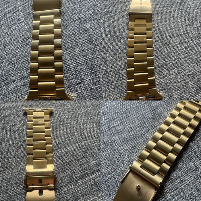 Zestaw 3 pasków bransolet Apple Watch 38-40 mm złota milanese biały