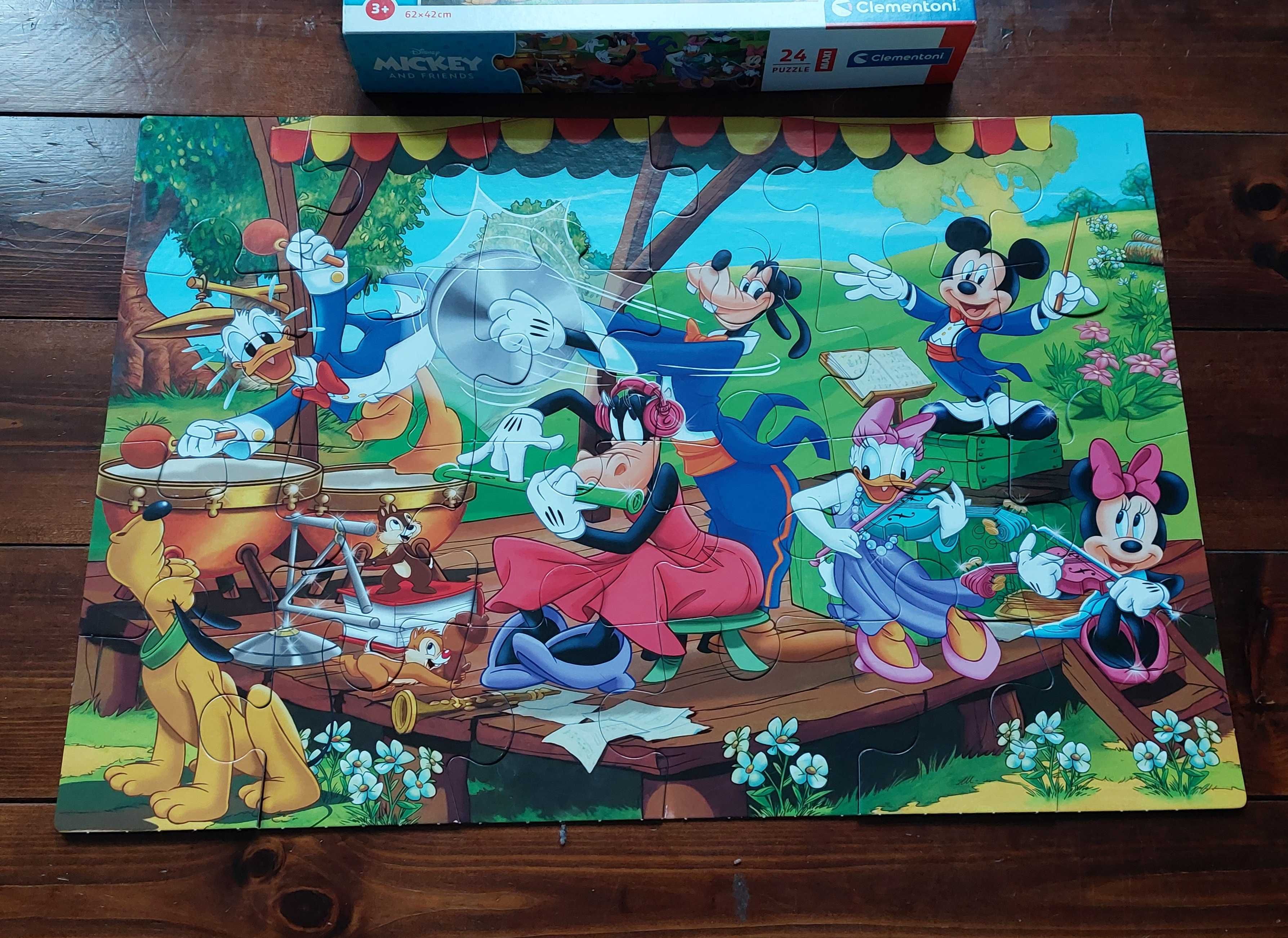 Clementoni, Puzzle 24 Maxi Super Kolor Mickey & Friends