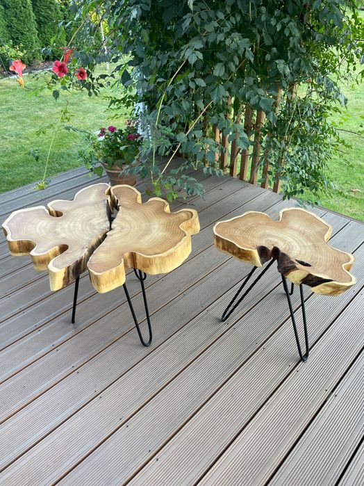 Stolik kawowy - plaster drewna AKACJA