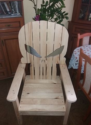 Krzesło, fotel, z drewna (Punisher)!