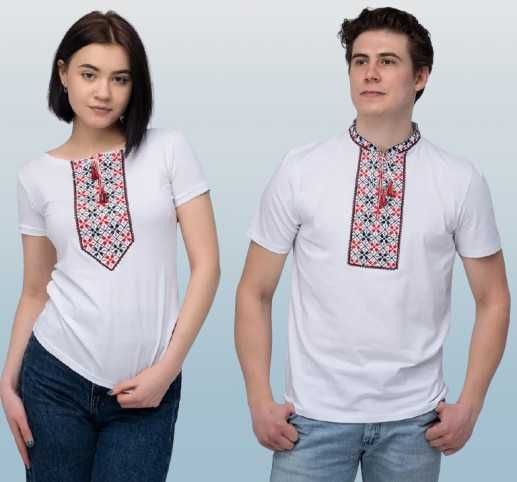 Футболка вишиванка для пари , чоловіча та жіноча сімейний комплект