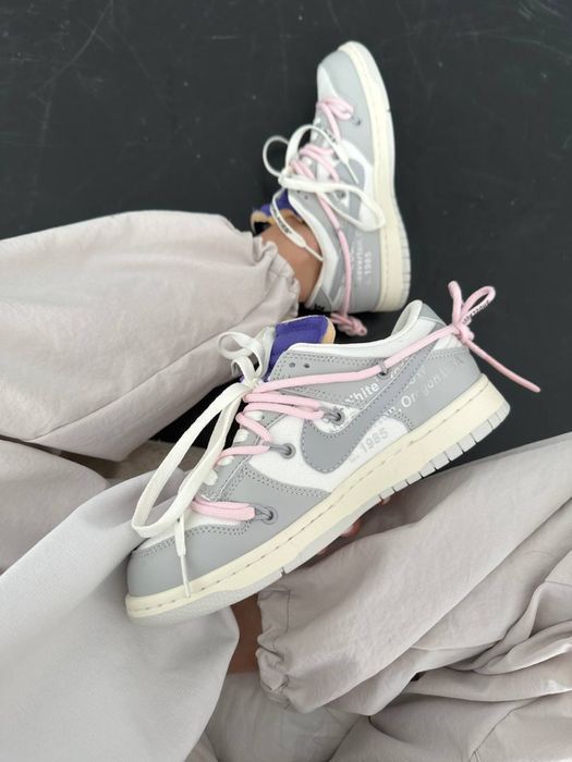 Кросівки жіночі Dunk x Off White Grey Pink 36-40