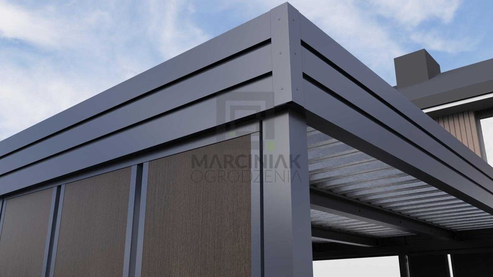 Carport na 2 auta 5,5x5,5 Modułowa Ciemny Dąb Pion (Zaprojektuj w 3D)
