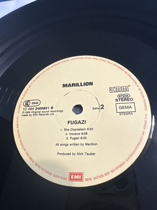 Marillion - Fugazi 1984 EMI winyl