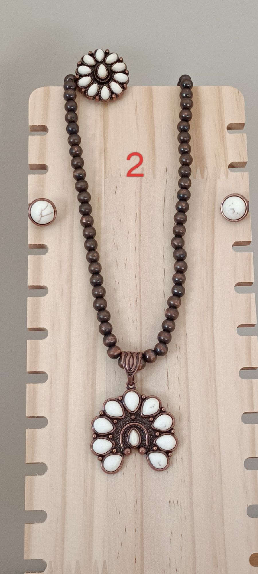 Conjunto colar brincos e anel