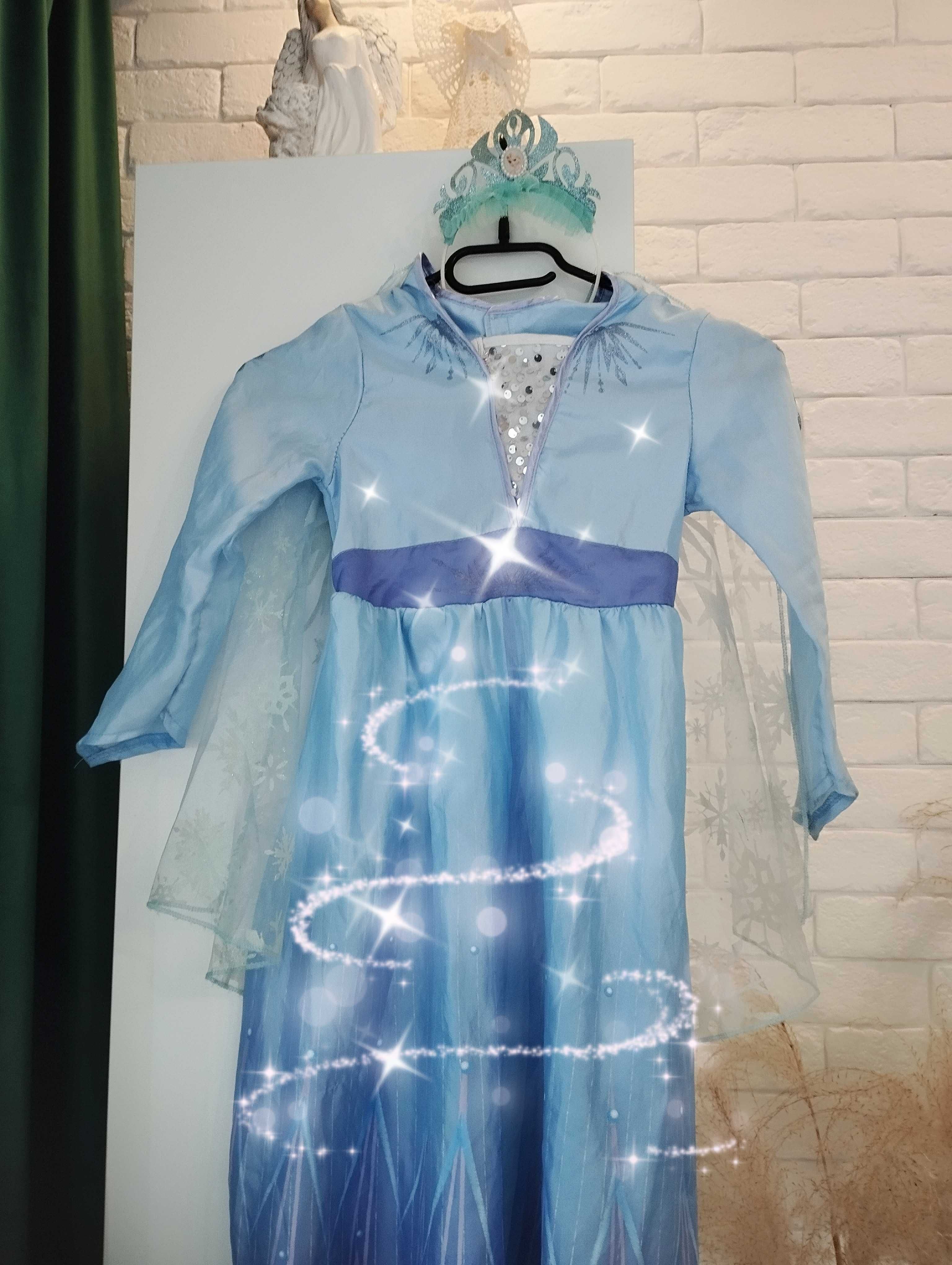 Strój sukienka  ELSA Frozen warkocz  r 116122