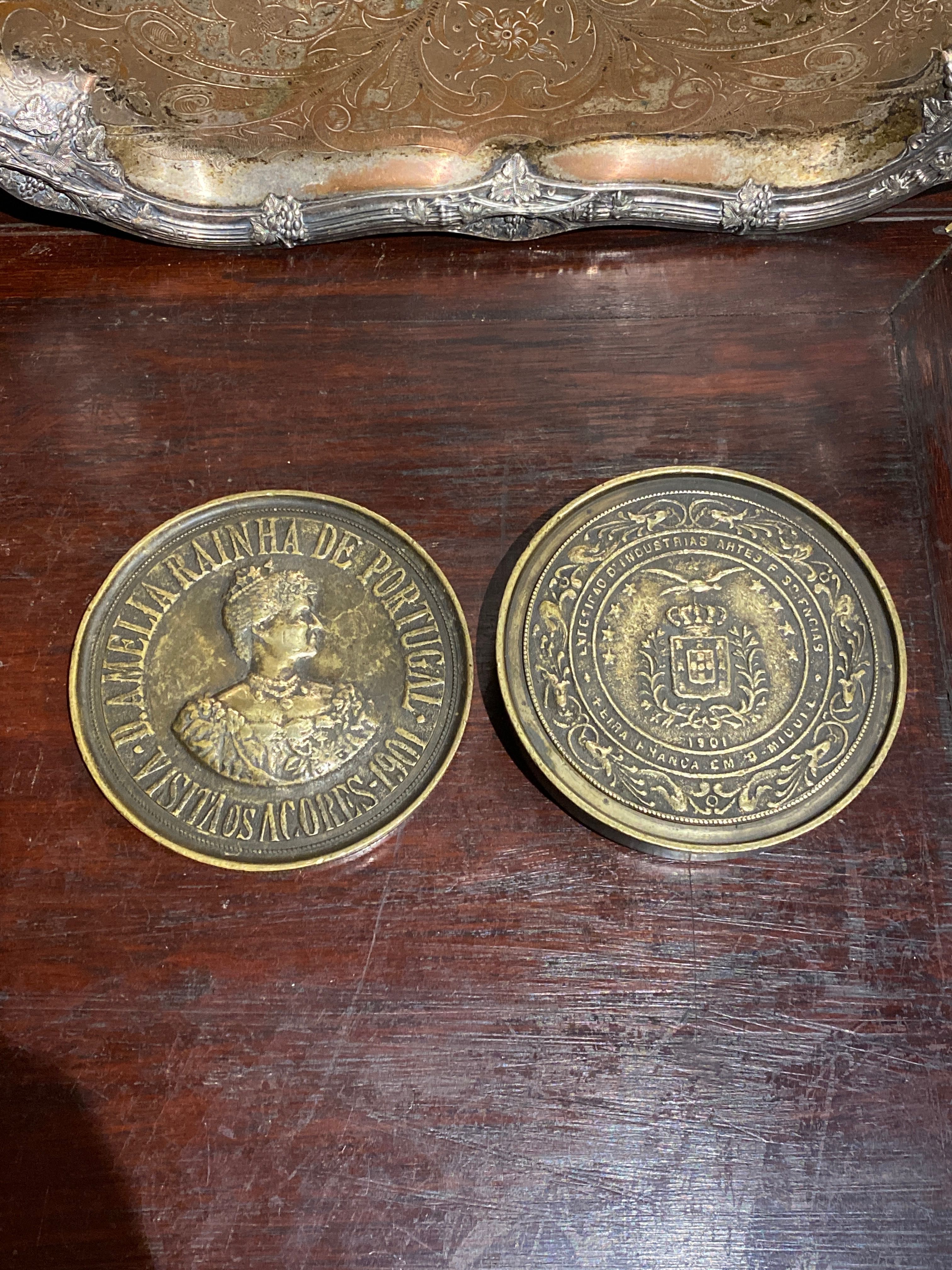 Caixa Guarda jóias em bronze Rainha D. Amélia Visita os Açores 1901