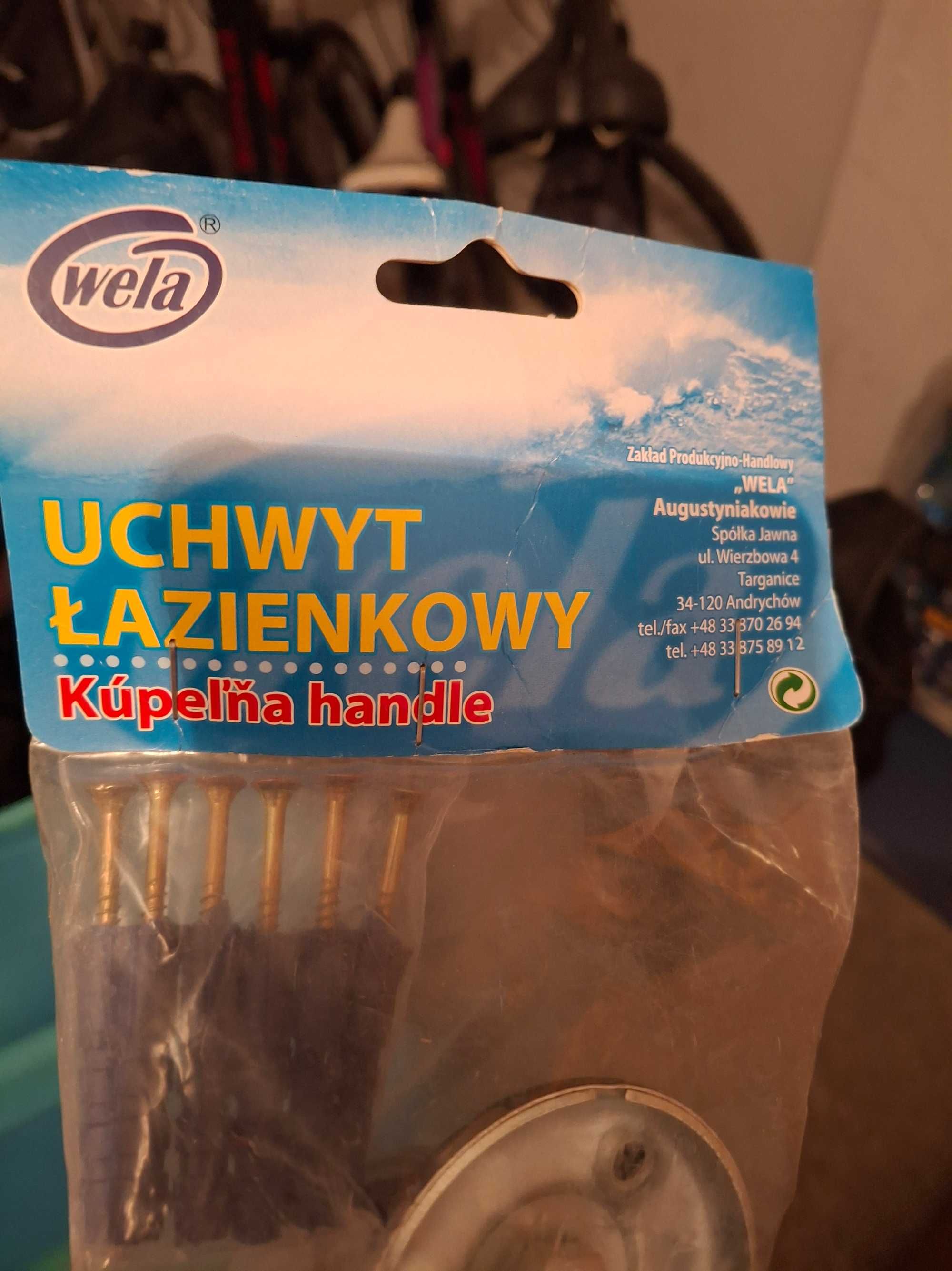 Uchwyt poręcz łazienkowa pod prysznic do wanny srebrna 30cm