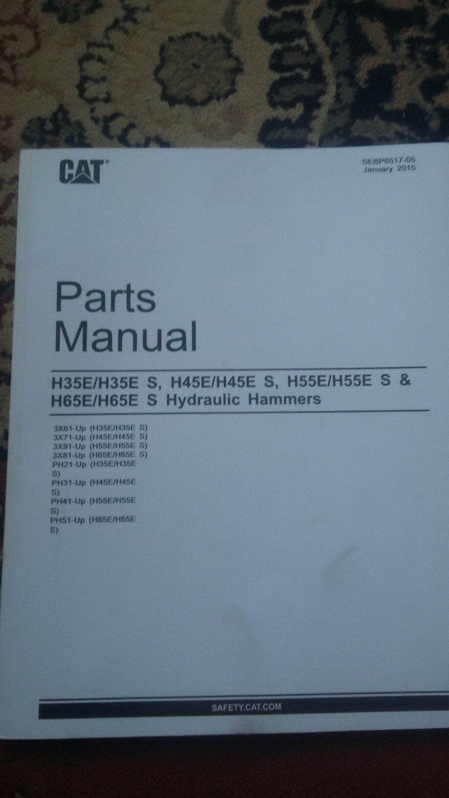 Katalog części młot hydrauliczny CAT H 35E, H45E,H55E,H65E, H35E S