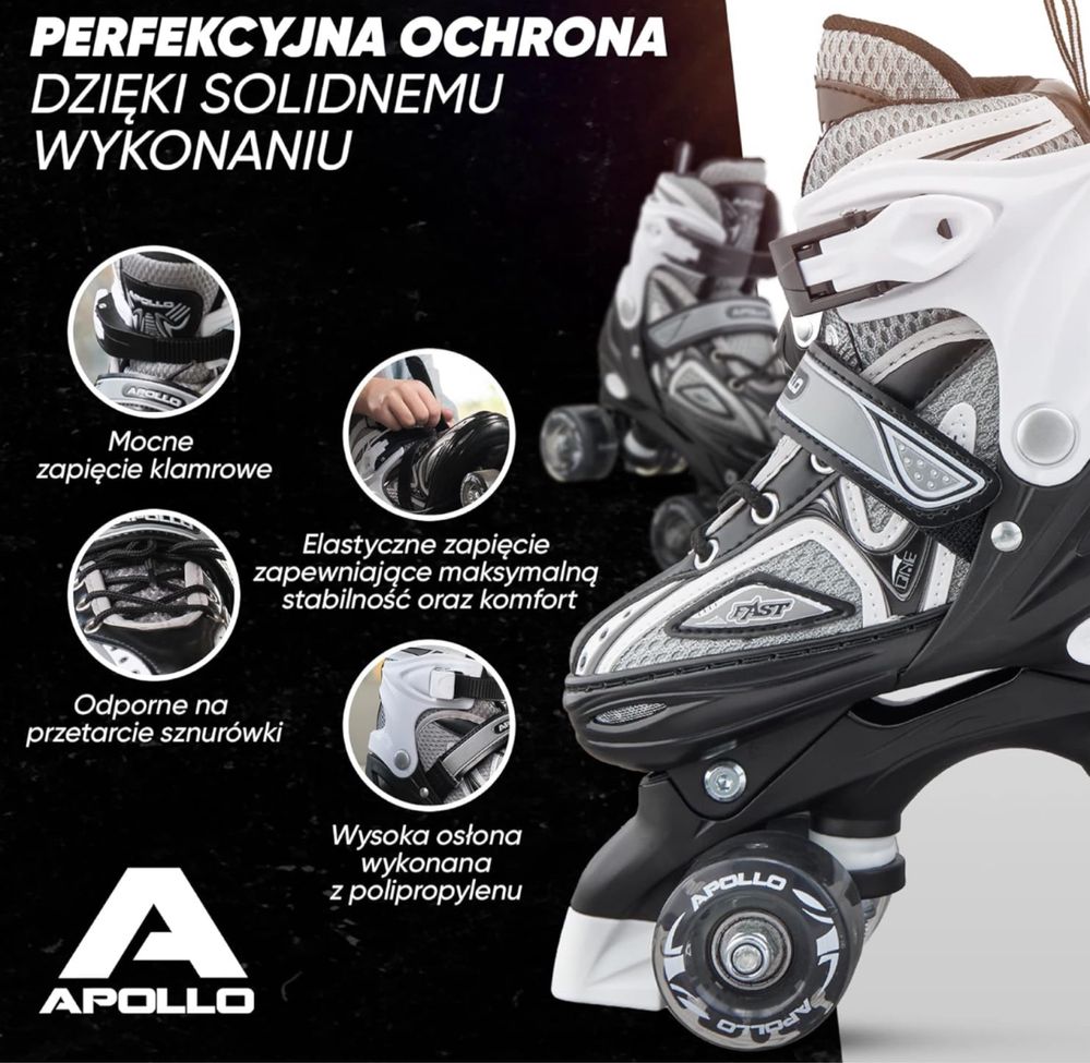 Wrotki Apollo super Quad x pro rozm 31-34