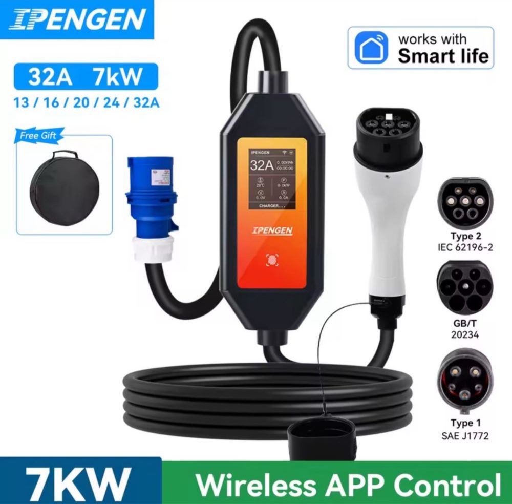 Продам зарядні пристрої  Type 1\Type2 та GB/T AC , Tesla Nacs 16-32А
