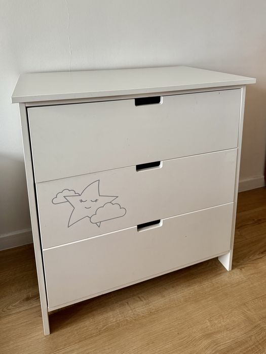 Komoda ikea biała 3 szuflady stabilna hemnes