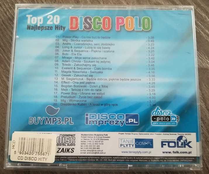 TOP 20 Najlepsze hity Disco Polo CD nowe OKAZJA!