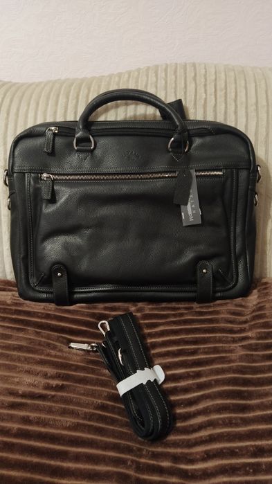 Чоловічий шкіряний портфель для  ноутбука