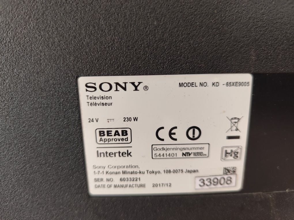Telewizor Sony kd-65xe9005 matryca