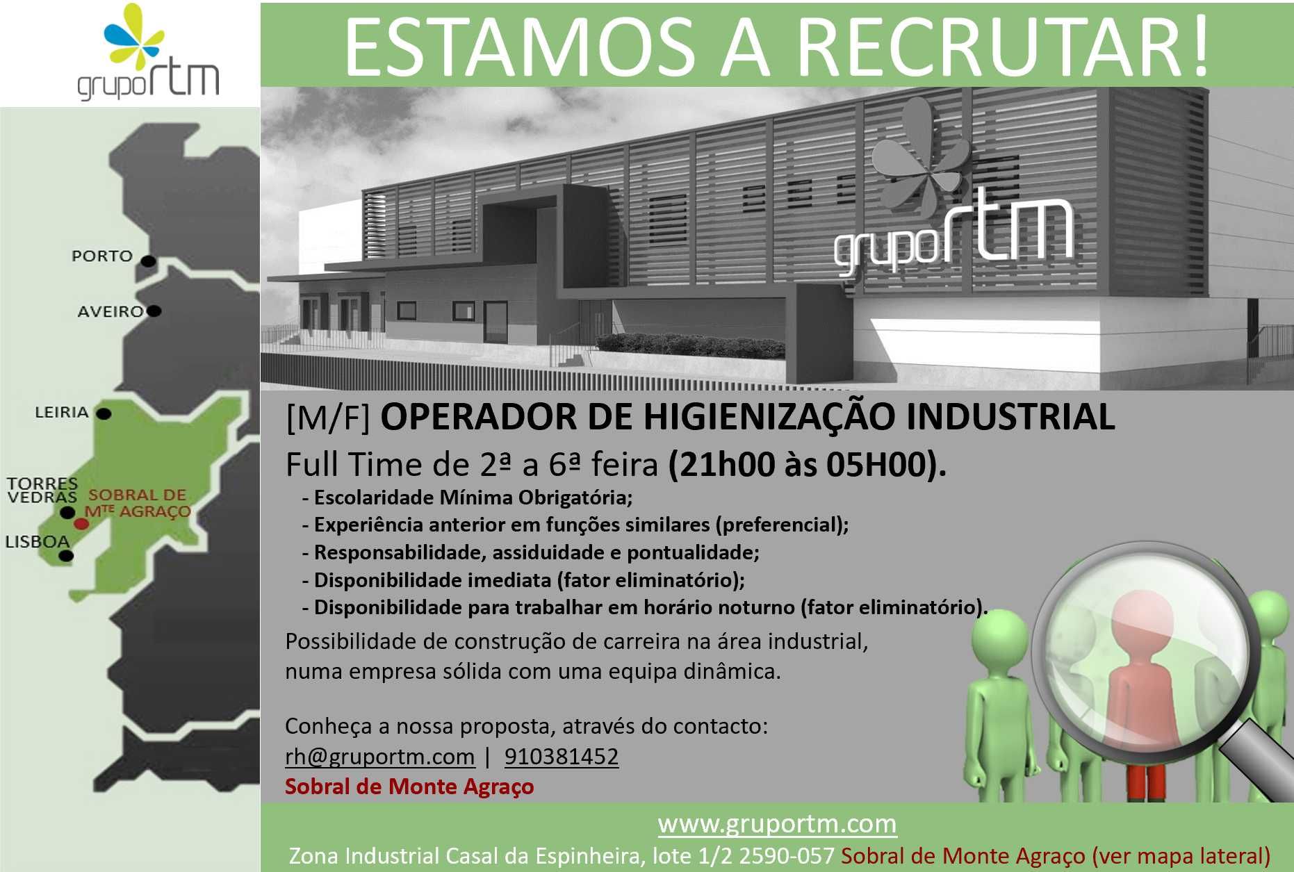 Operador Higienização Industrial Noturno > 2f-6f (21h00 às 05H00)