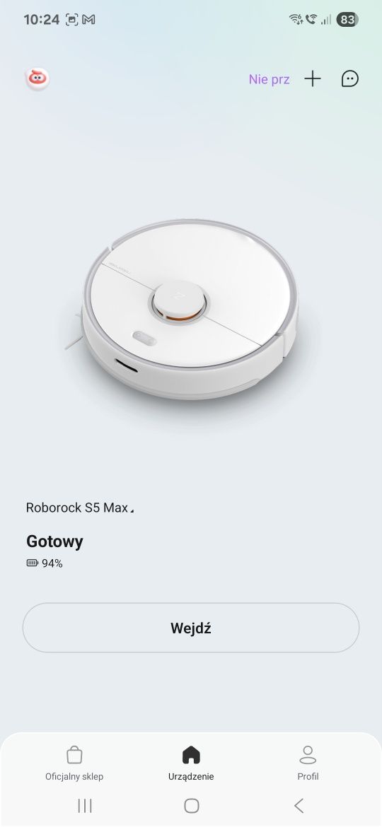 Robot mopujący, odkurzający Roborock S5 Max - używany, sprawny