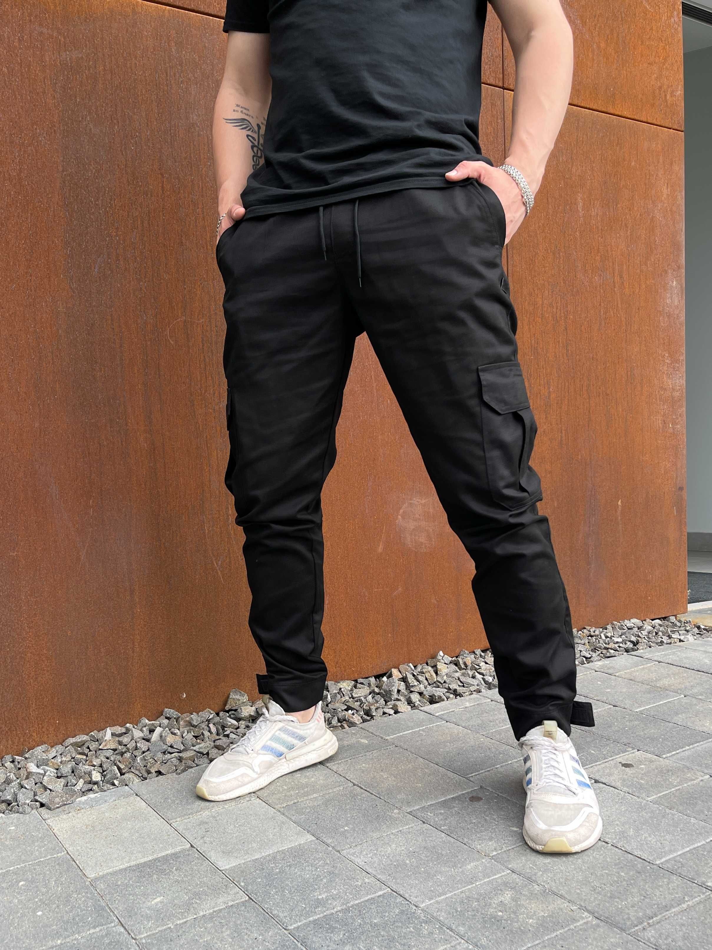Штаны мужские брюки котоновые весенние осенние черные