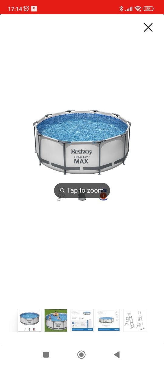 Conjunto de Piscina Desmontável Redonda Bestway® Steel Pro MAX™ de 3,0