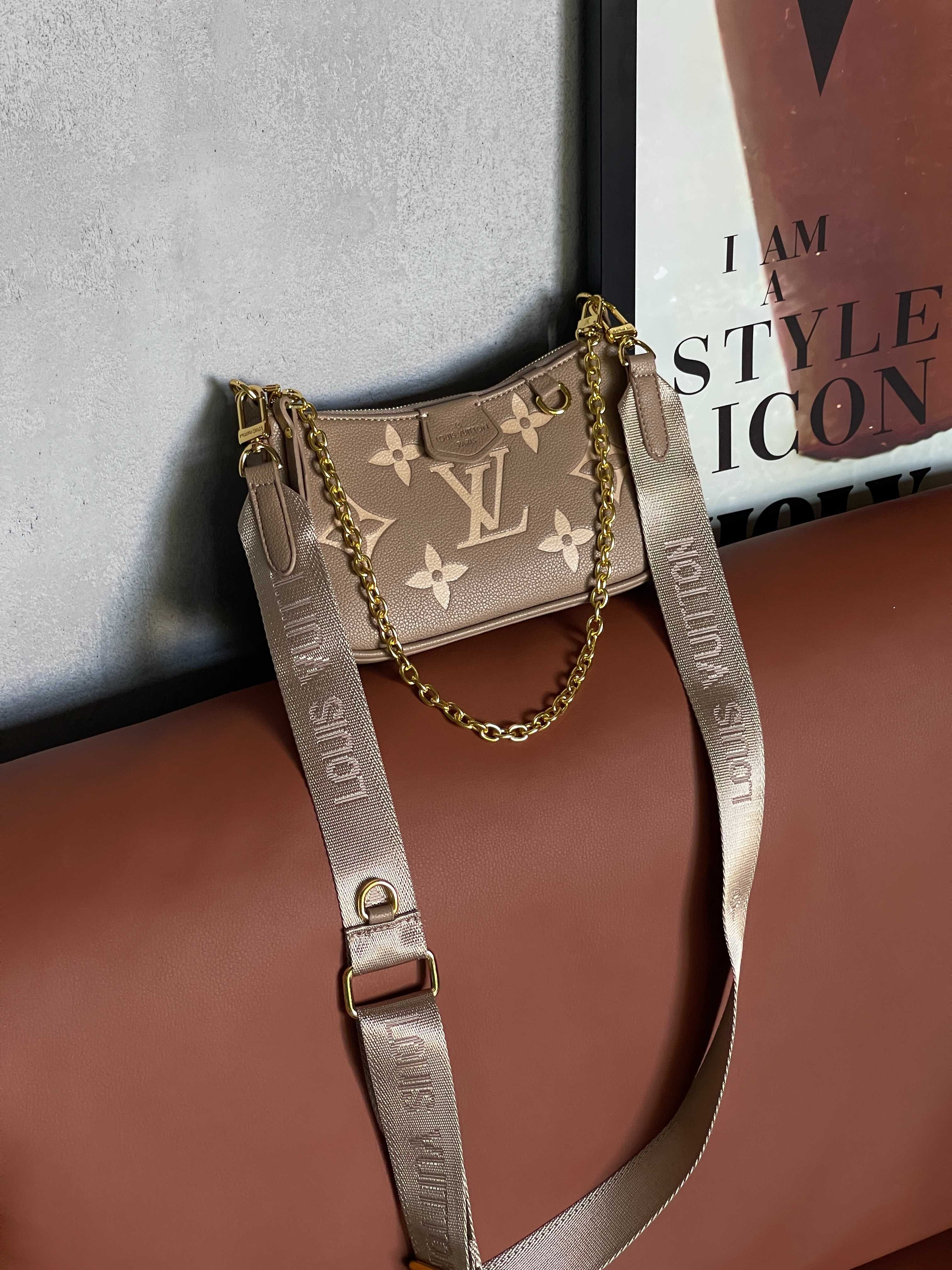 Сумка Louis Vuitton Bolsa Easy Pouch On Strap на широком ремне Луи
