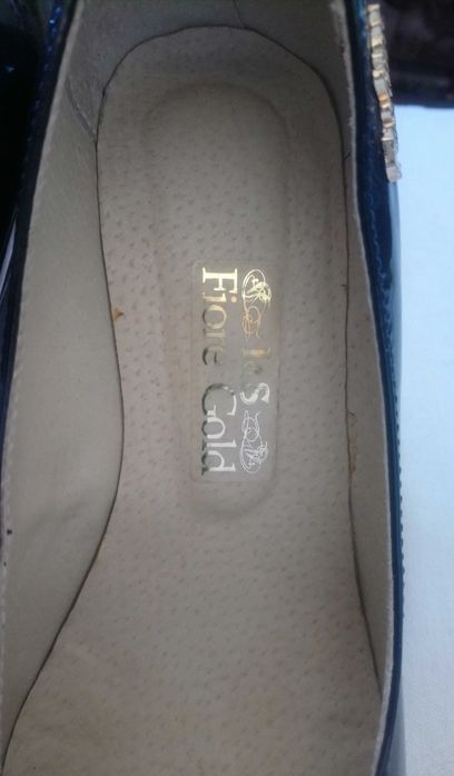 Туфлі темно-сині лакові р.39 підбор і платформа, бренд Fiore Gold