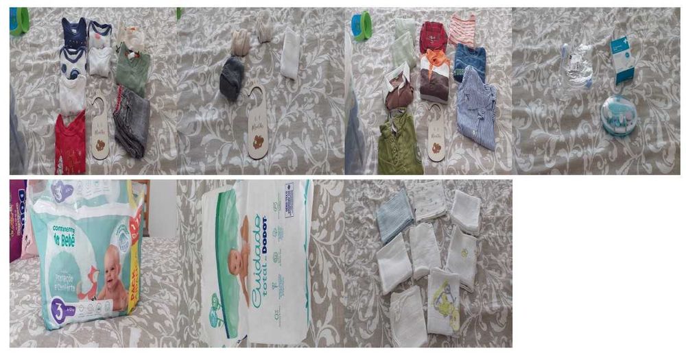 Enxoval completo de bebé menino dos 0 aos 12 meses – excelente estado