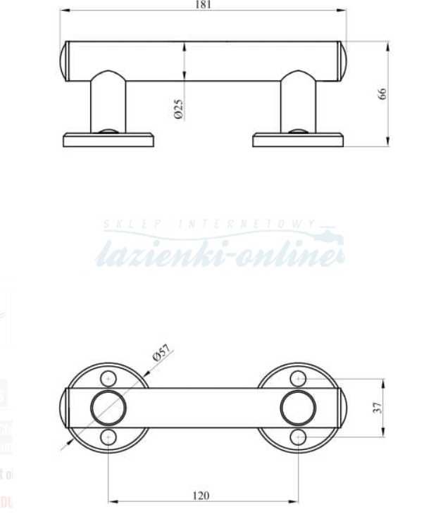 Uchwyt Andex krótki 024Cc chrom NOWY