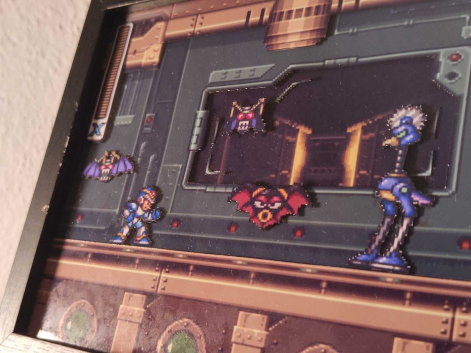 Diorama em Porta Retrato Mega Man X (SNES)