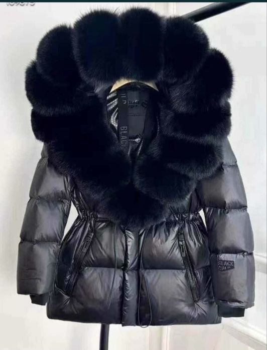 Kurtka zimowa Black Gold czarny Jenot kaczy puch S szelki Nowa