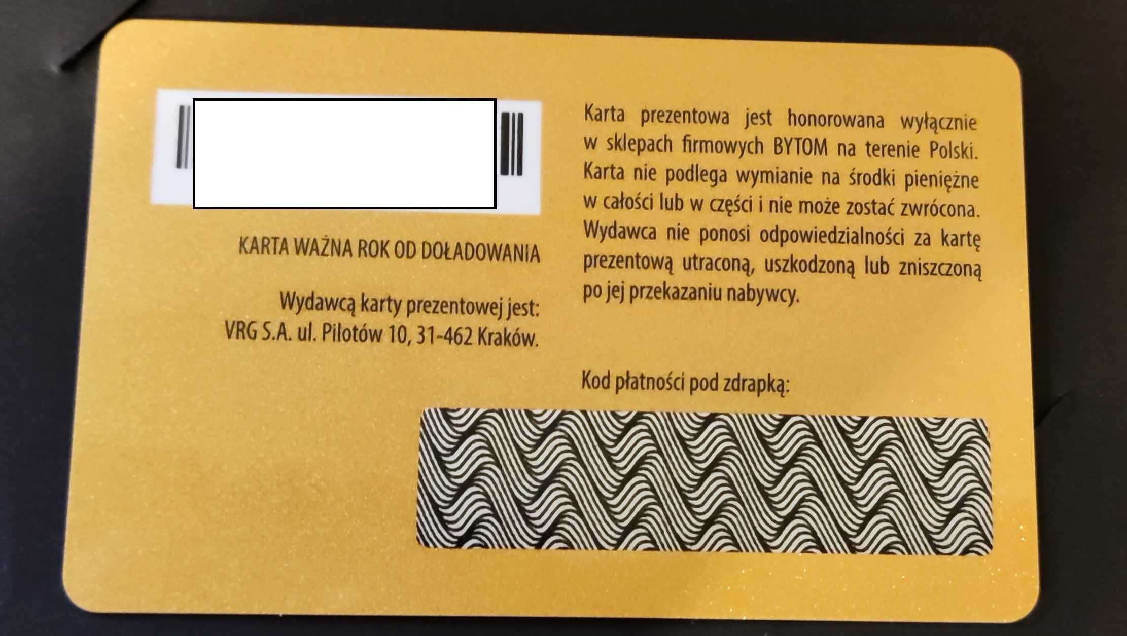 Karta podarunkowa - BYTOM