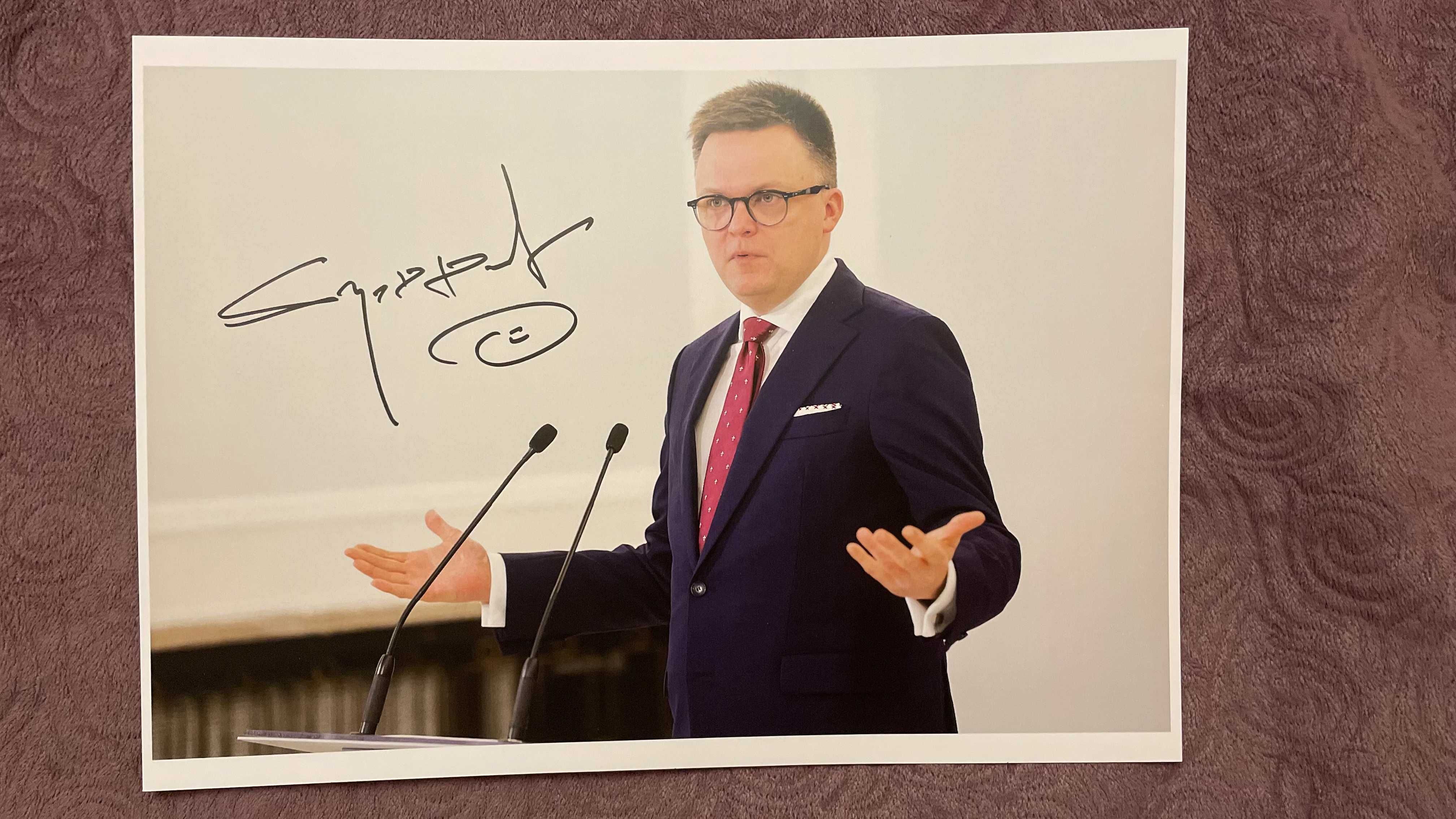 Marszałek Szymon Hołownia autograf plakat zdjęcie
