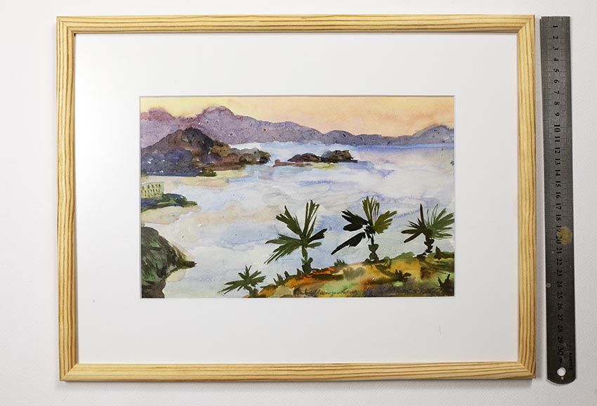 Турецький пейзаж, море, картина, живопис, акварель, інтер'єр,