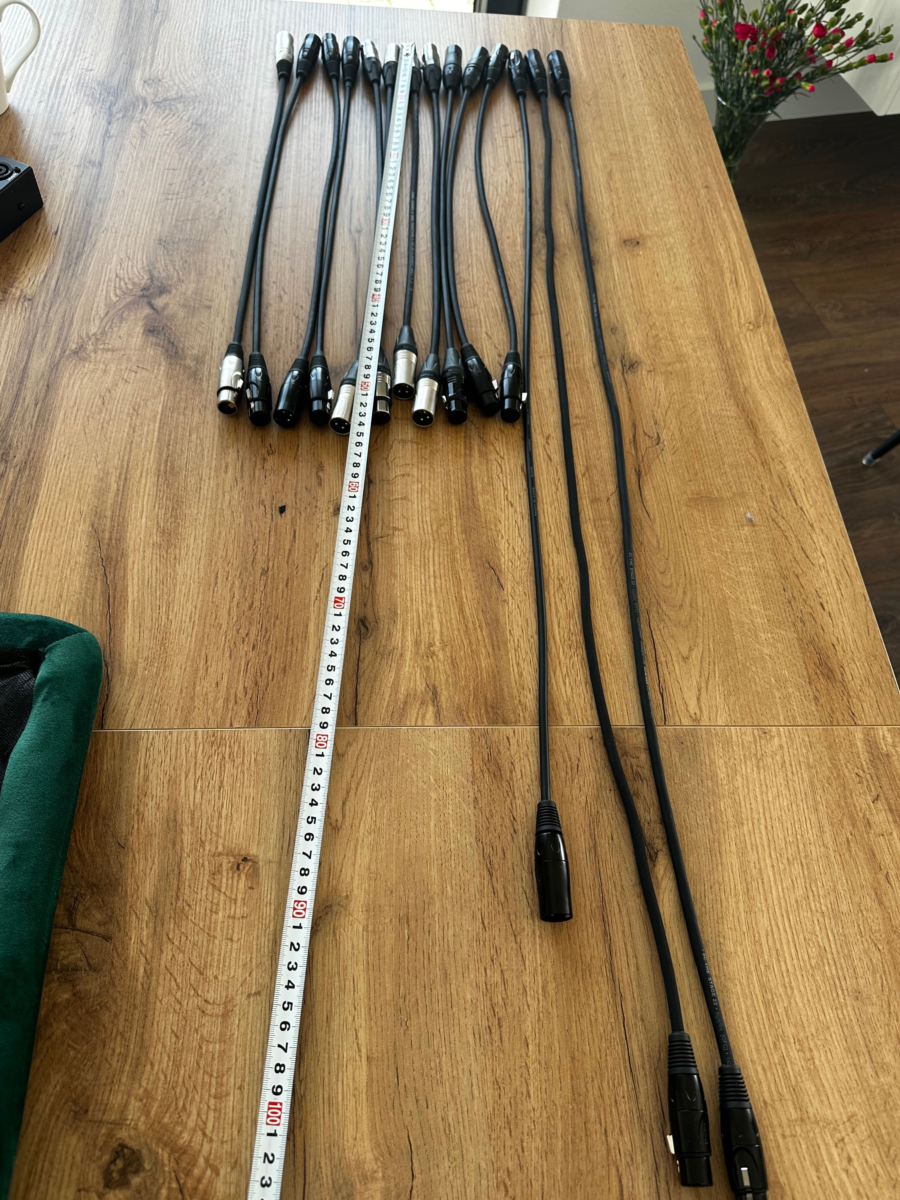Kabel mikrofonow 50 cm , interkonekty XLR , 14 sztuk Neutrik Schulz