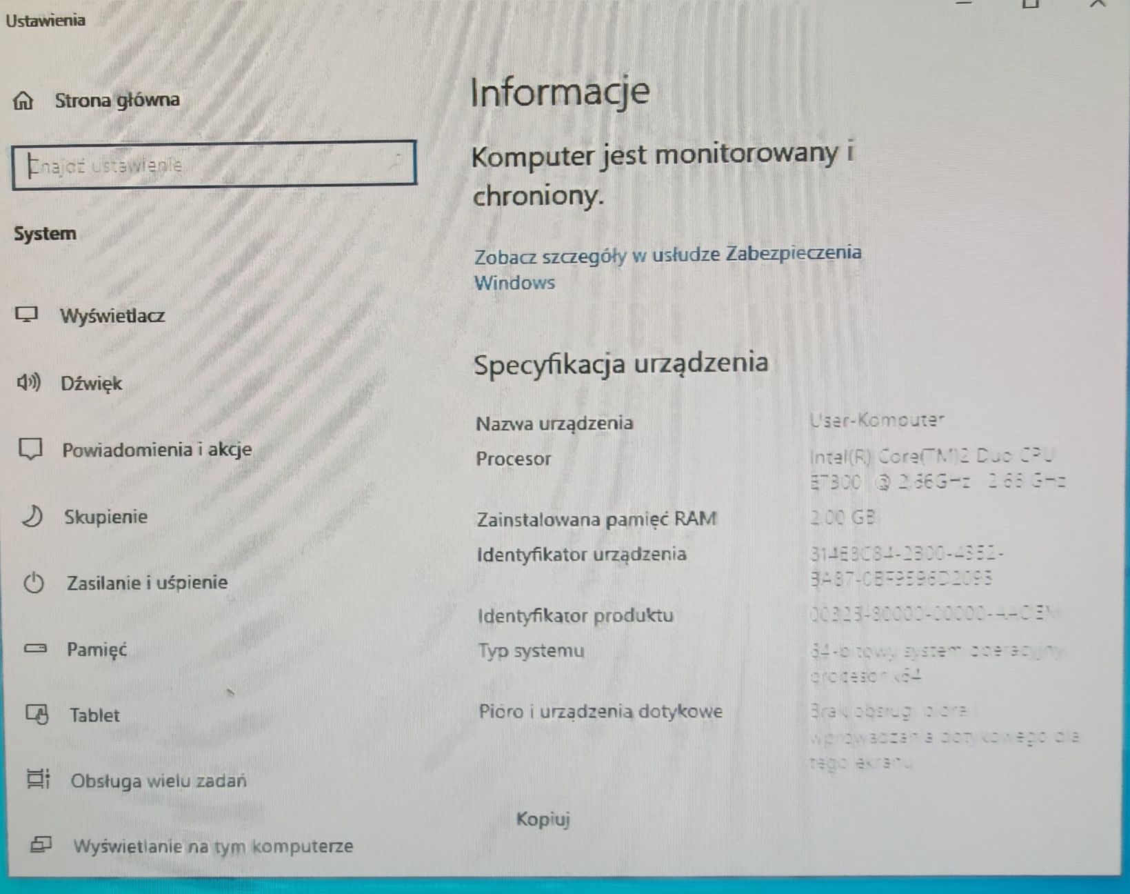 Płyta P5B-VM SE z procesorem Core 2 Duo E7300, pamięć 2GB