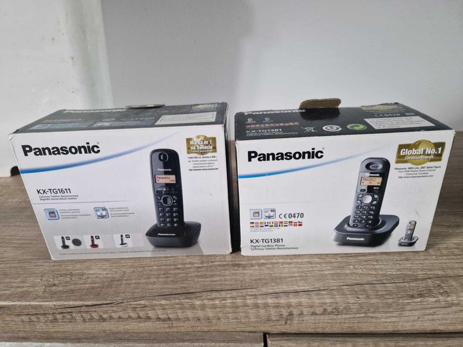 Dwa telefony bezprzewodowe Panasonic