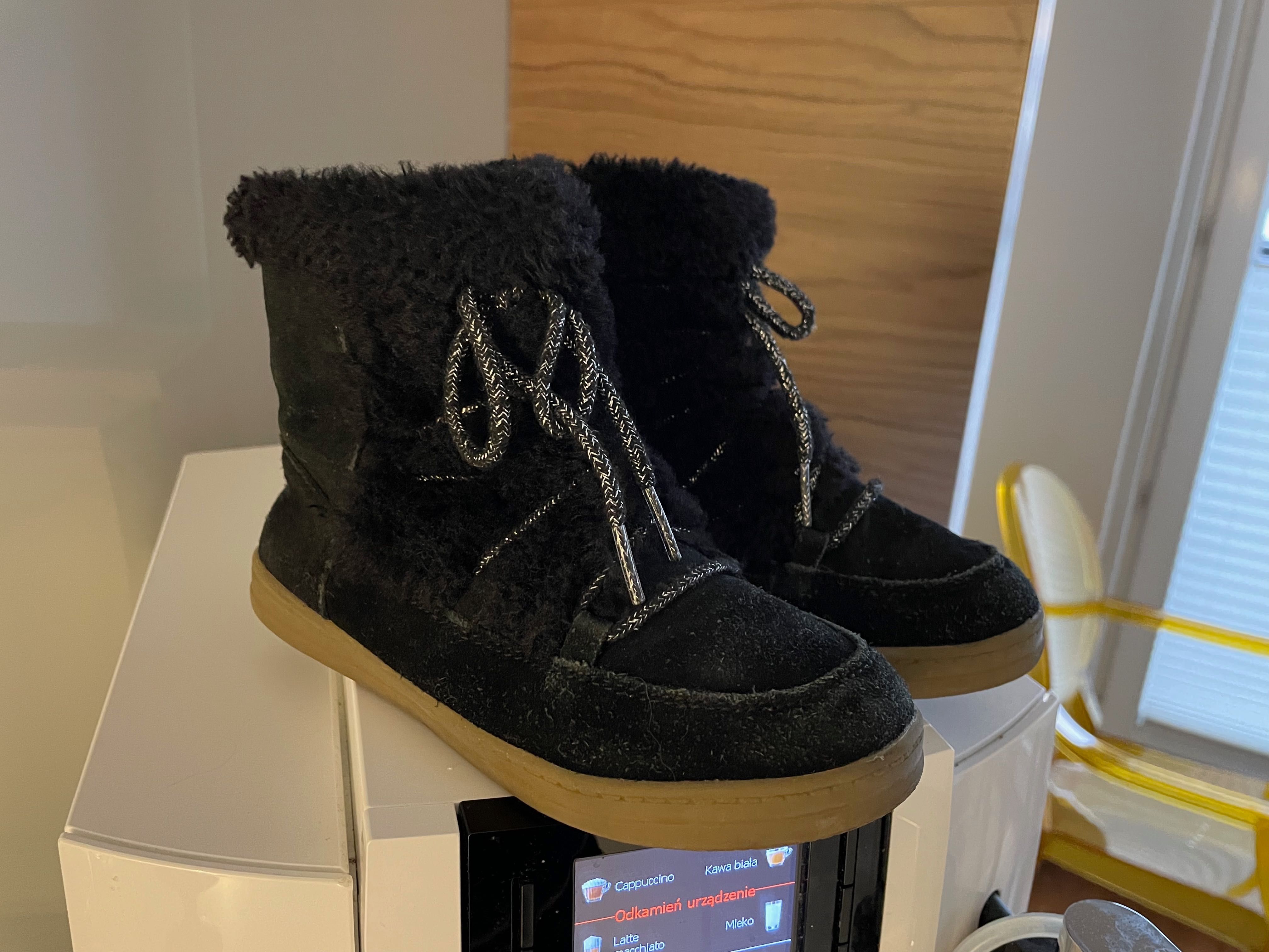 buty zimowe OKAIDI obaibi czarne ciepłe kozaczki r. 29 (19 cm )