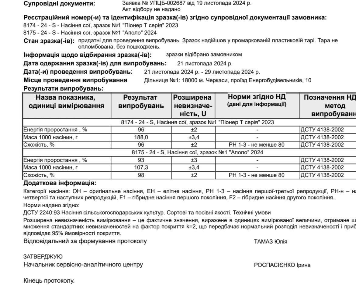 Посівна соя коліброванна