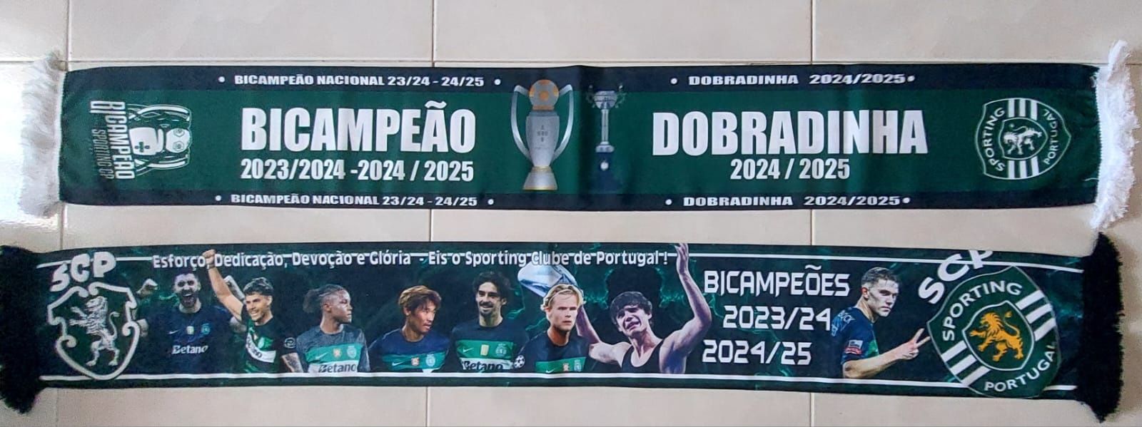 2 cachecois do sporting Bicampeao Dobradinha