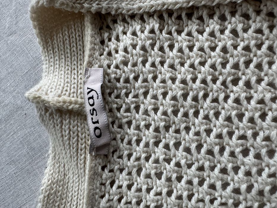 Kardigan bawelniany z azurowym wzorem