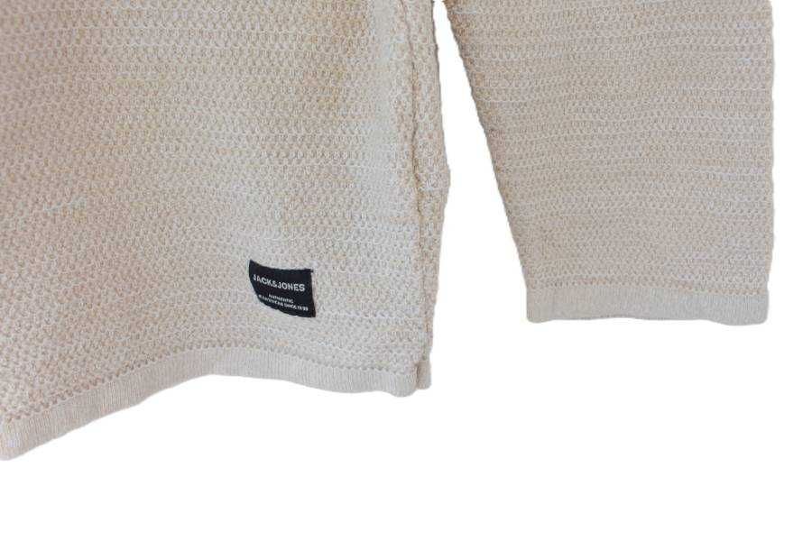 Sweter vintage bawełna Jack&Jones beżowy damski męski unisex