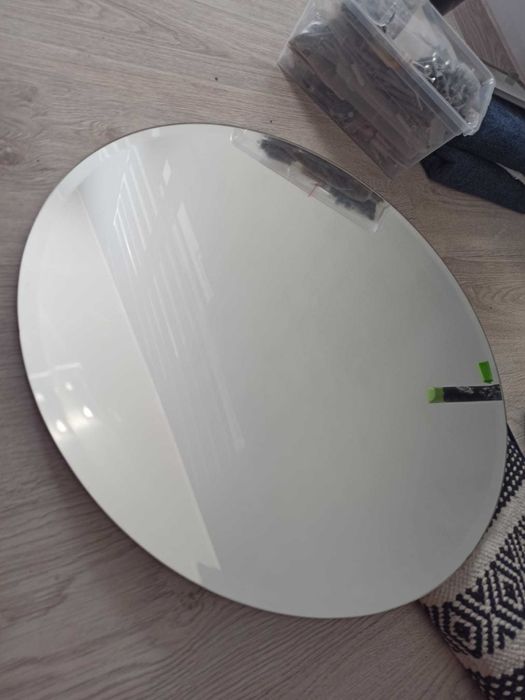 okrągłe lustro ikea 55 cm z frezem tafla